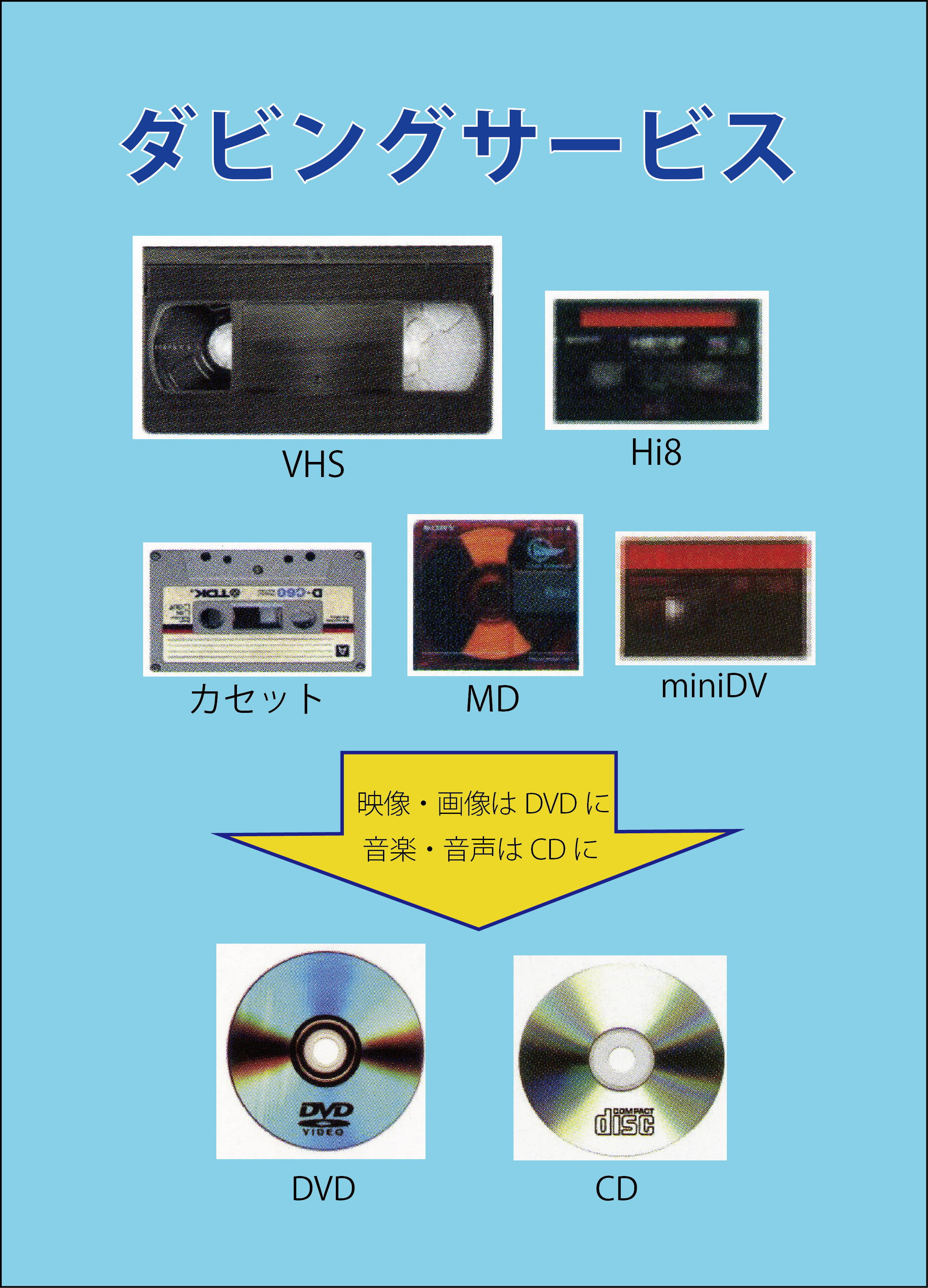 ダビングサービス（ＶＨＳ・カセットテープ）: 福岡市早良区の